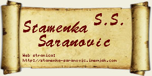 Stamenka Šaranović vizit kartica